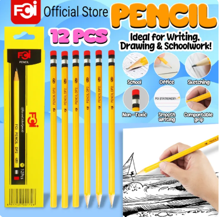 34% OFF FCI Pencil DP2-12 Pcs Wooden Pencil Set Back to School Pencil Pack Smooth Writing, Easy Sharpening, For School Supplies