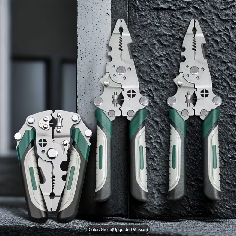 64% OFF 1 Heavy-duty industrial wire stripper with crimping, cutting, and twisting functions - integrated structure, foldable design, ergonomic grip - suitable for electrical and plumbing applications