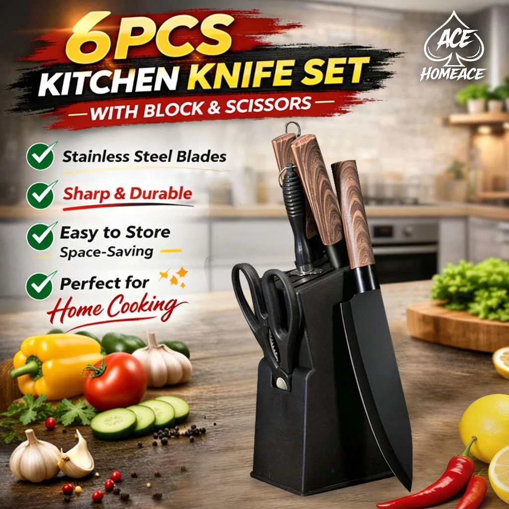 47% OFF ACE HOMEACE Knife Sets 6 Pcs Kitchen Knife Sets Stainless Steel Chef Knives Cooking Knife Scissors