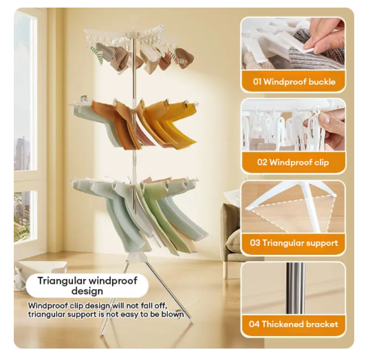 68% OFF Foldable Clothes Rack Children Drying Rack Bedroom Clothes Hanger Sampayan for Children