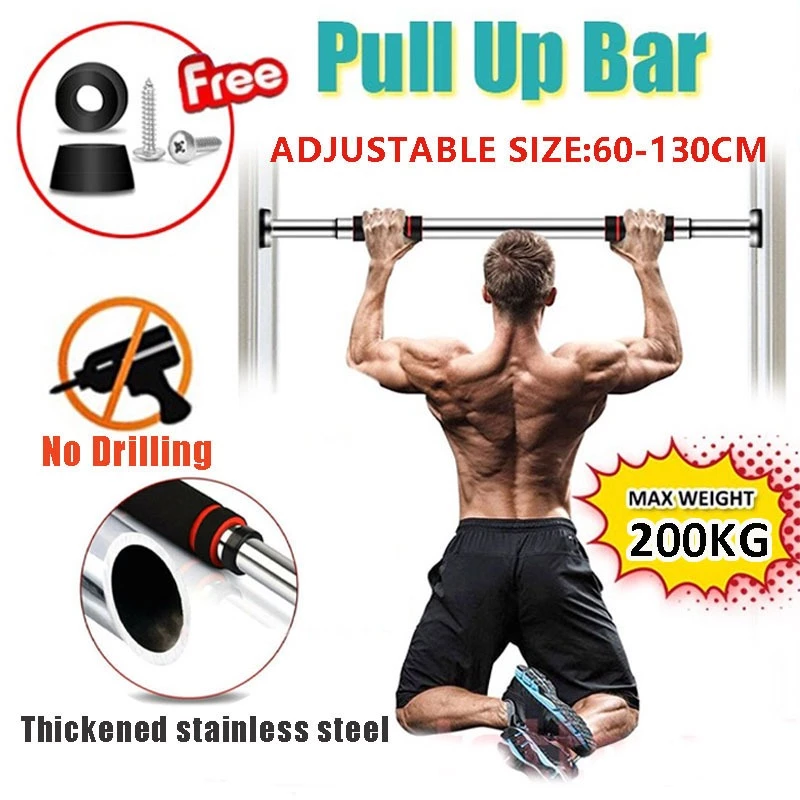 45% OFF 200KG Adjustable Doorway Pull-Up Bar – Thickened Wall-Mounted Chin-Up Bar
