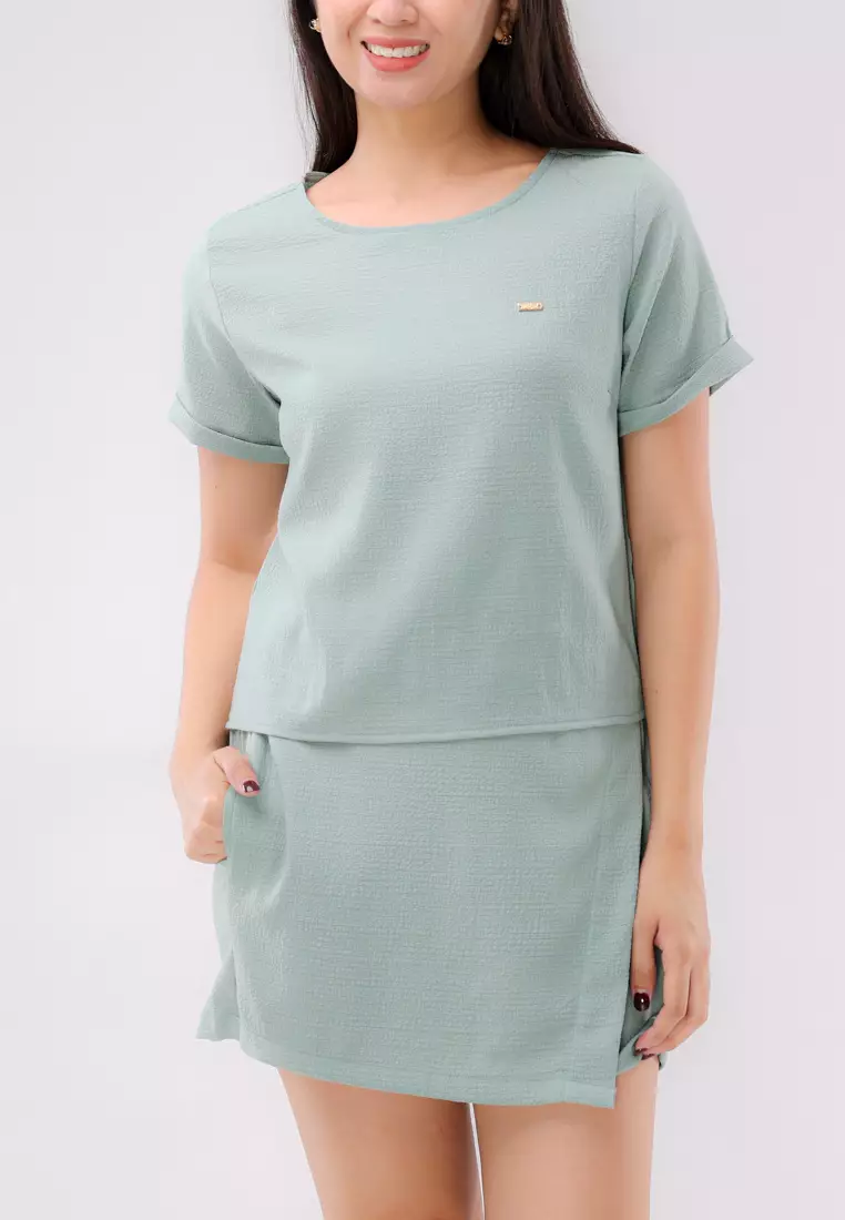 50% OFF Redgirl Short Sleeves Blouse/Skort