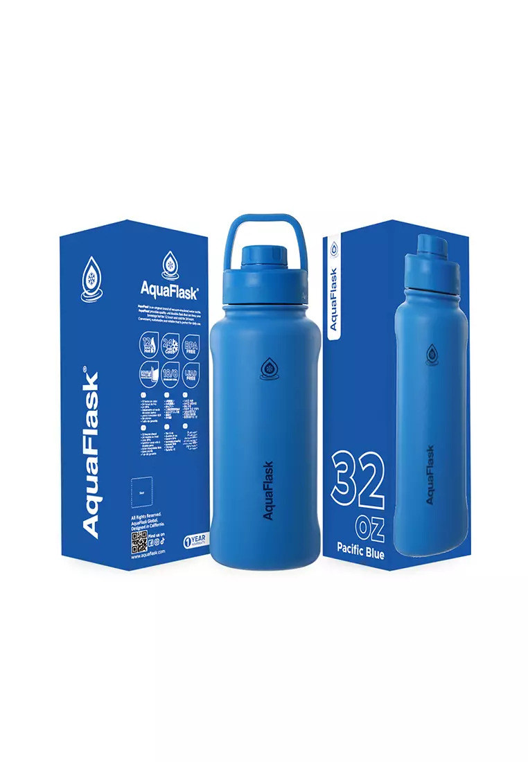 67% OFF 32oz Pacific Blue New Sports Lid Bottle Wide Mouth Vacuum Insulated Stainless Steel Drinking Water Bottle