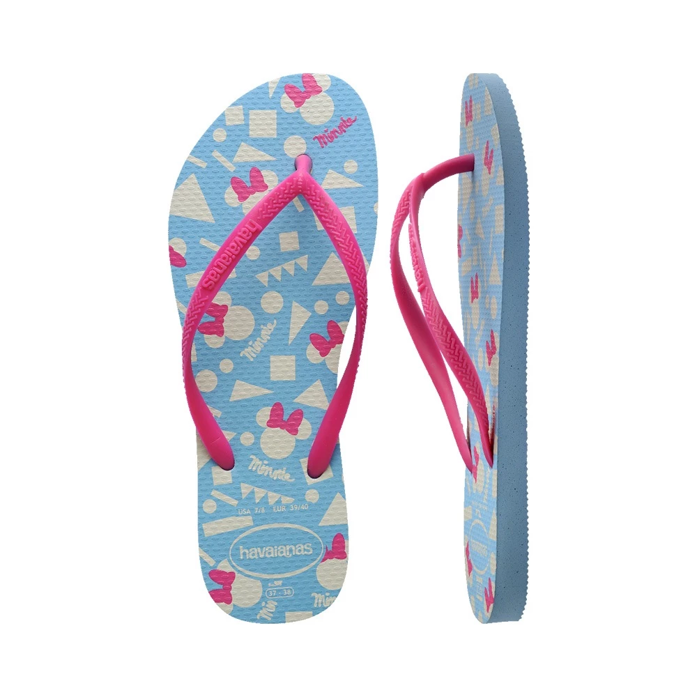 57% OFF Havaianas Slim Disney Blue/Pink Flip Flops