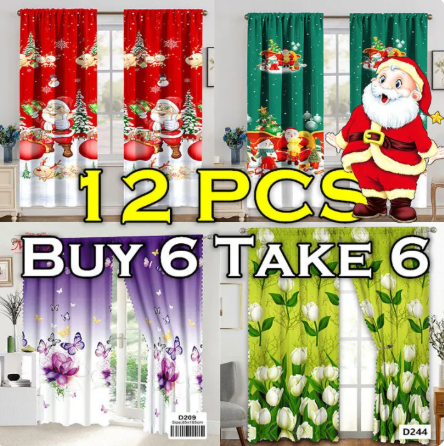 82% OFF Buy 6 Take 6=12PCS 85x190cm Curtain For Windows Curtain Sale For Window Curtain For Bedroom Blackout Curtains For Room Aesthetic Curtains For Windows Kurtina For Window Curtains Elegant Curtains Sale Living Room Makapal Long Short Half Size