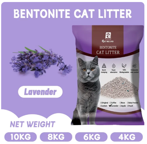 61% OFF 10KG Natural Bentonite Cat Litter Sand Bentonite cat litter 8 scents deodorized cat litter Lemon Lavender Apple