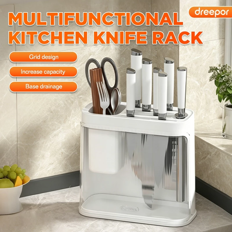 70% OFF Dreepor Knife Holder Kitchen Multifunctional Storage Rack Tool Knife Block Kitchen Organizer