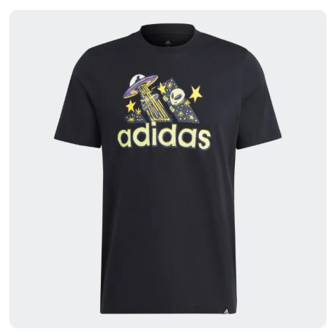 50% OFF adidas Lifestyle Sportswear Dream Doodle Fill Tee Men Black IL2827