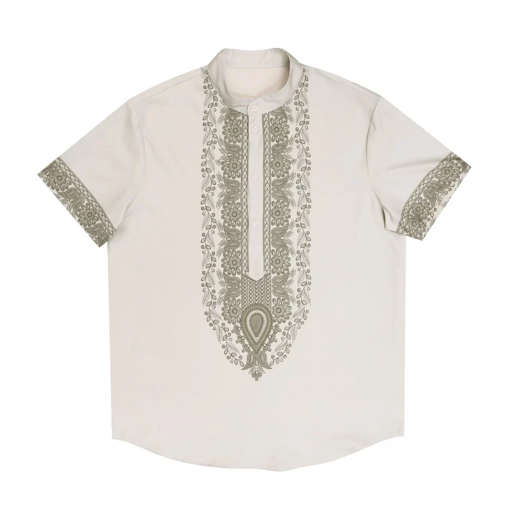 39% OFF Barong Tagalog Men's Full Sublimation Short Sleeve Henley Shirt Summer Stand Collar Formal Tops S-XL
