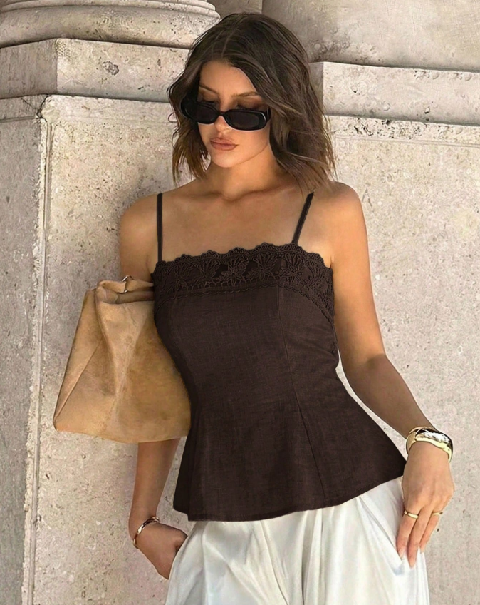 7% OFF Siren Gaze Women's Solid Color Casual Versatile Daily Wear Camisole Top,Summer Top