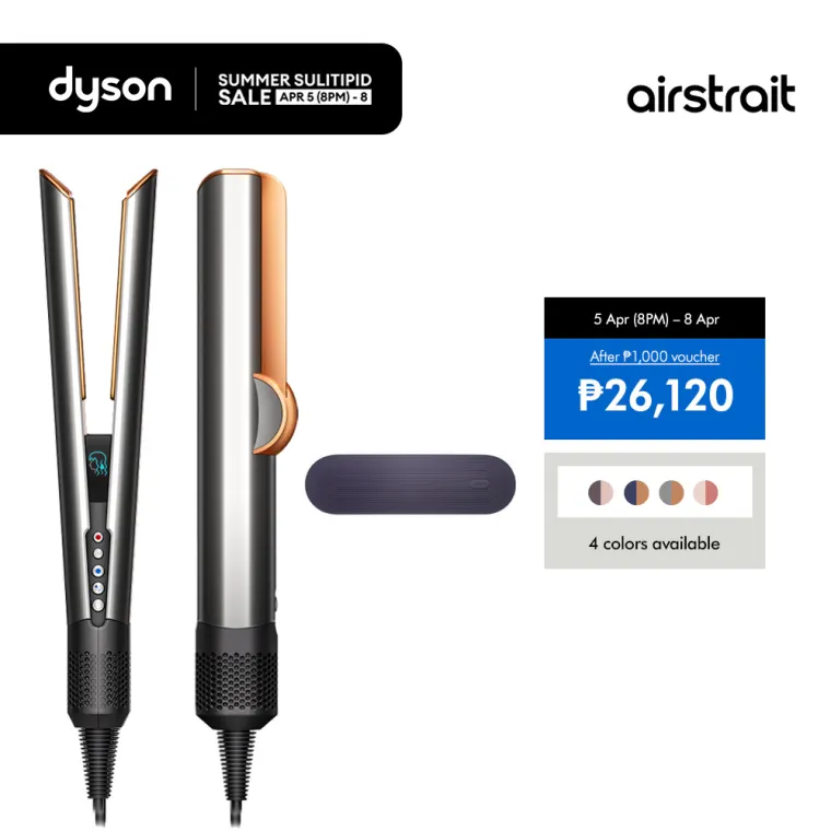 25% OFF Dyson Airstrait ™ straightener (Bright Nickel/Rich Copper) | Wet to dry straightening, with air | No Heat Damage