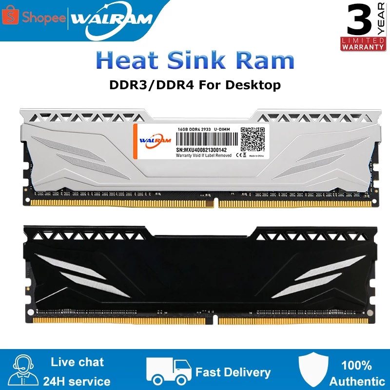 69% OFF WALRAM DDR3 DDR4 4GB 8GB 16GB Memoria Ram 1333 1600 1866 2400 2666 3200Mhz Desktop Memory with Heat Sink for All...