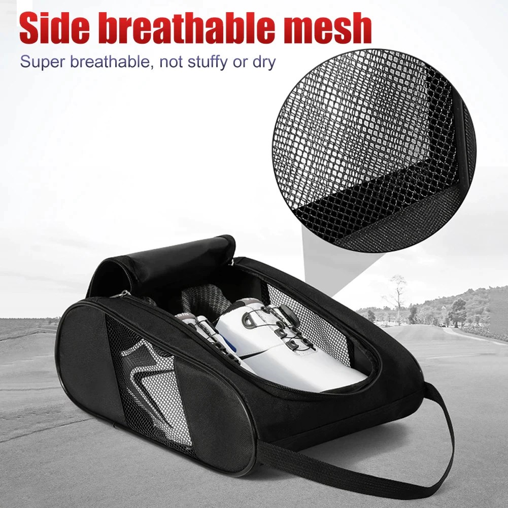 50% OFF Portable Shoe Storage Bags Oxford Cloth Splicing Breathable Mesh Moistureproof Shoe Storage Pack