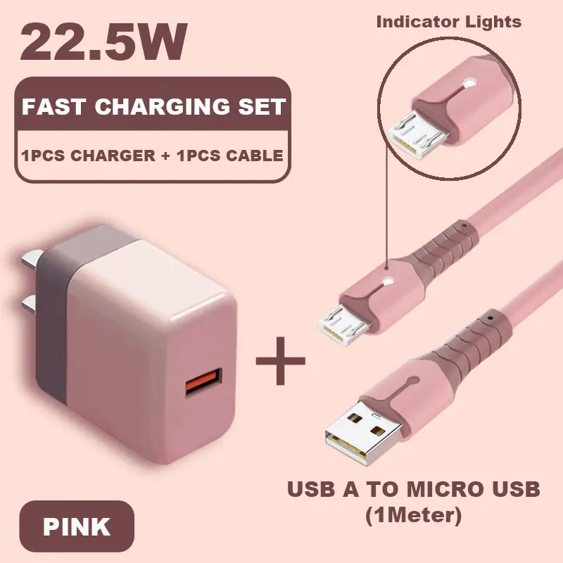 82% OFF 22.5W High Quality Usb Power Adapter Charging Set Fast Charger with 1M Cable Charge for Iphone User Android Electronic Device Mobile Phone Cellphone Smartphone