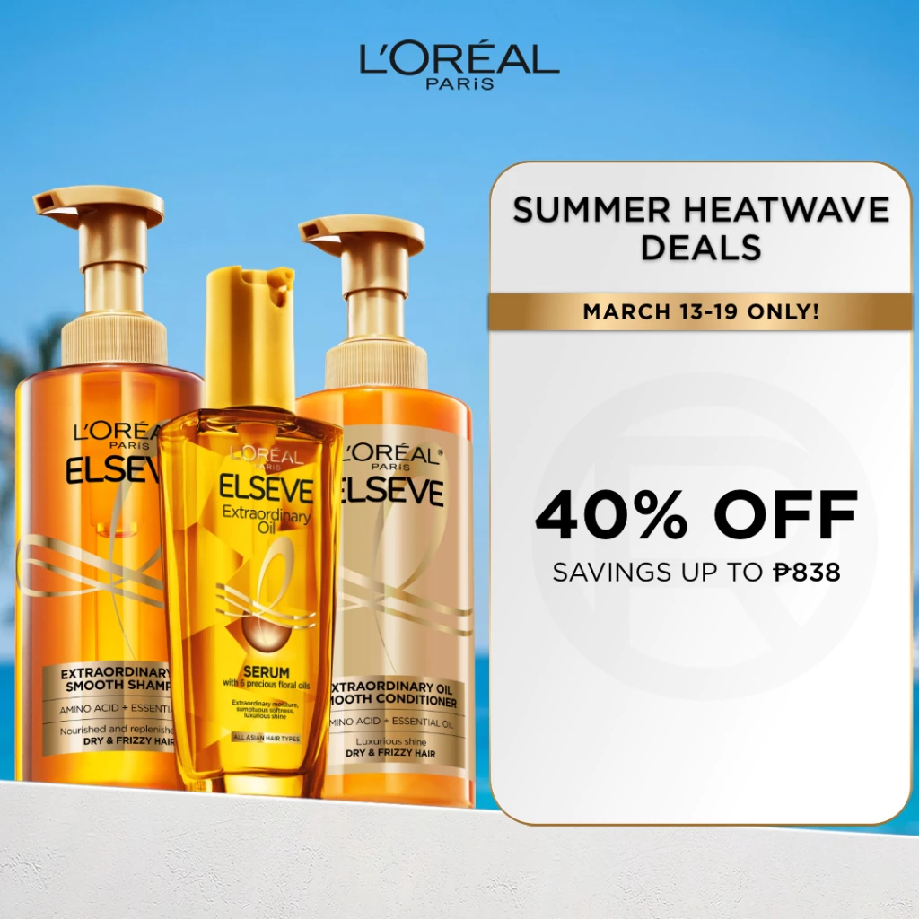 NEW LOreal Paris Extraordinary Shine Set: Elseve Extraordinary Oil Shampoo + Conditioner + Serum