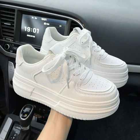 66% OFF JYE Korean White Shoes for Ladies Trendy Breathable All-match Casual Sneakers#B326(W/BOX)