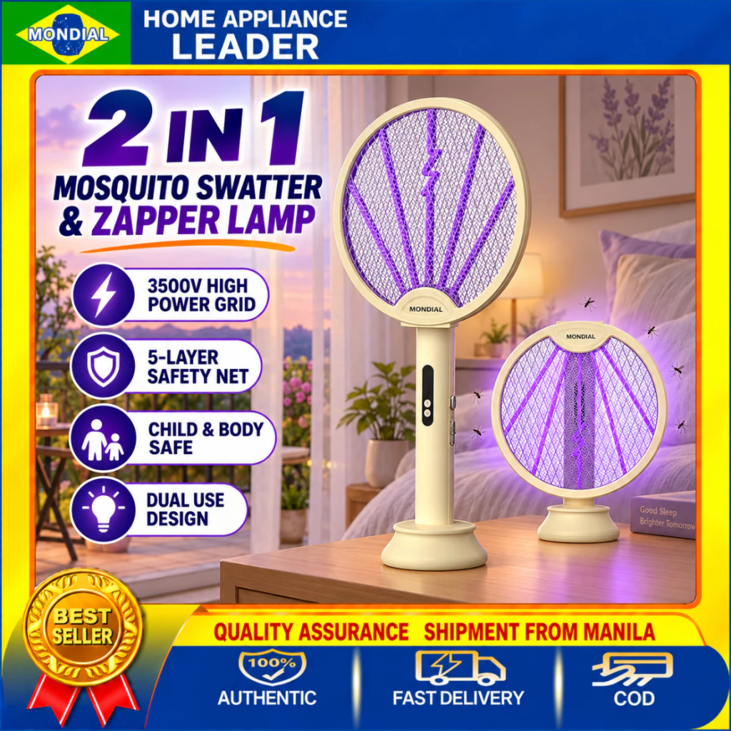 49% OFF MONDIAL 2-in-1 Electric Mosquito killer Foldable Efficiency Insect Killers Mosquito Swatter