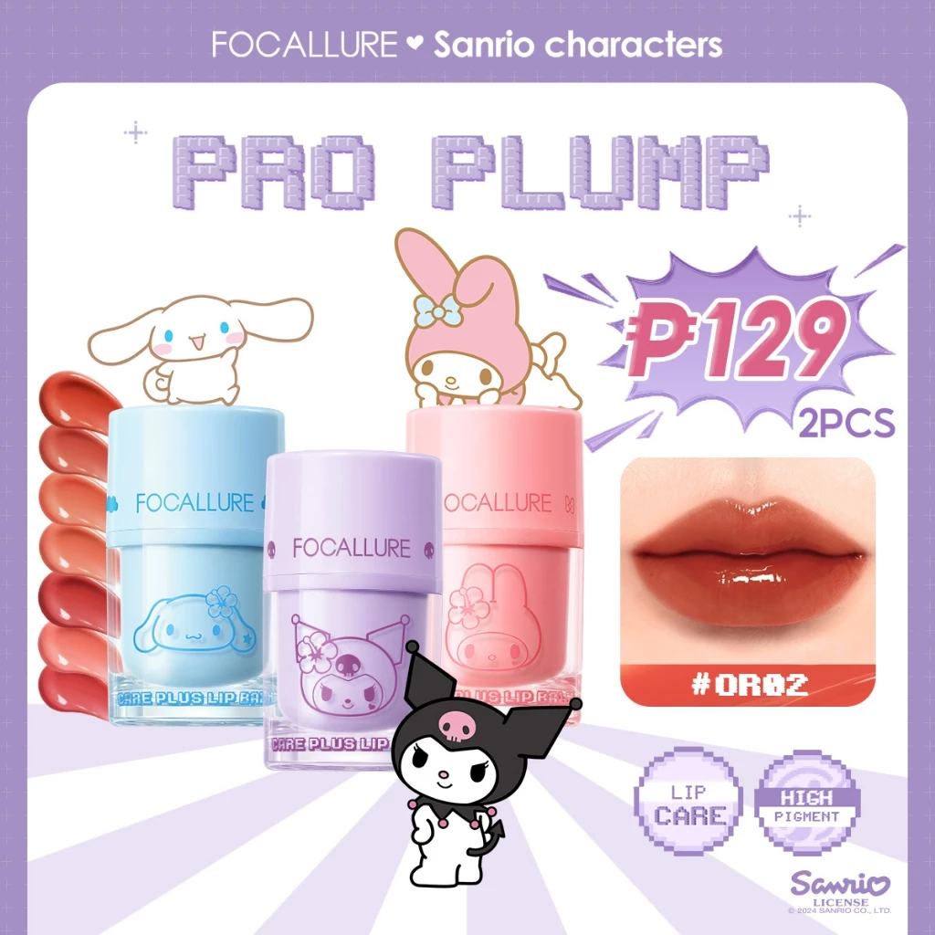 69% OFF FOCALLURE X Sanrio #CallMeBeauty Pro Plump Jelly Lip Balm Moisture High Pigment Long Wear Airy-Light Lip Care