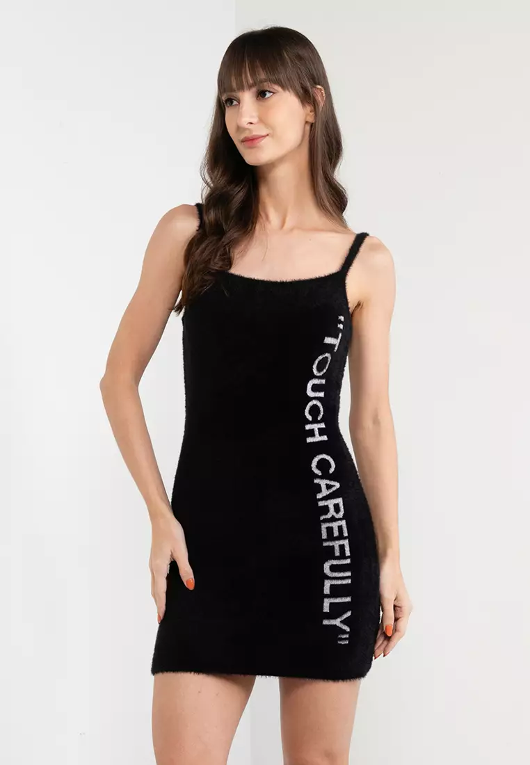 88% OFF Touch Carefully Slogan Mini Dress (ik)