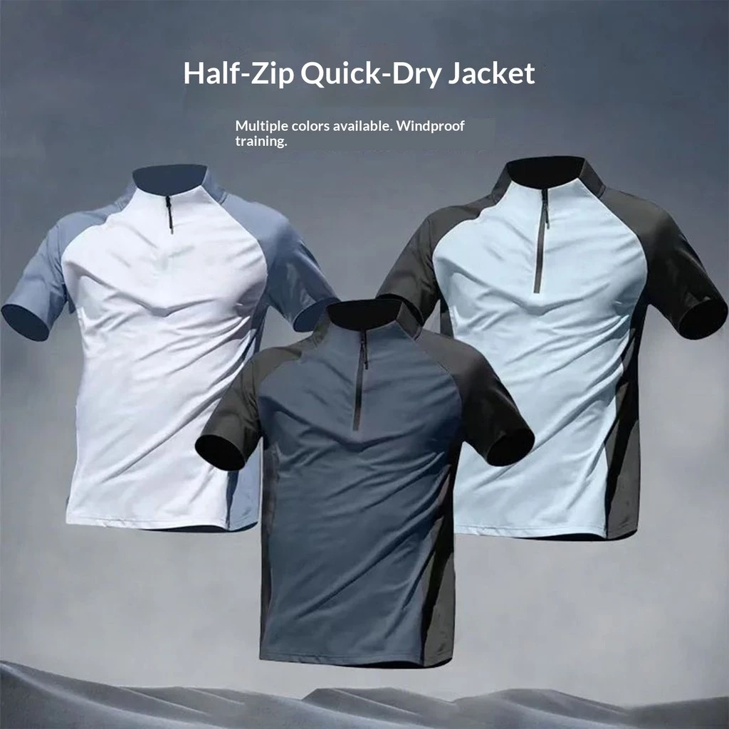 42% OFF Comprehensive quick-drying half-zip tennis wear training running shirt stand-up collar