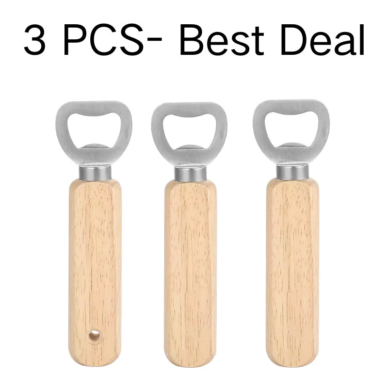 27% OFF 3PCS Wooden Bottle Opener - Plain no engrave - Bottle Opener - Wooden Handle
