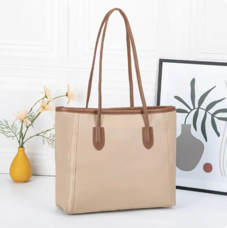 59% OFF SPSBAGS#8210 Fashionable large Pu- leather tote bag for Women features solid color with a zipper closure, dual handles for shoulder carry, and a spacious interior for items like tablets, and magazines.