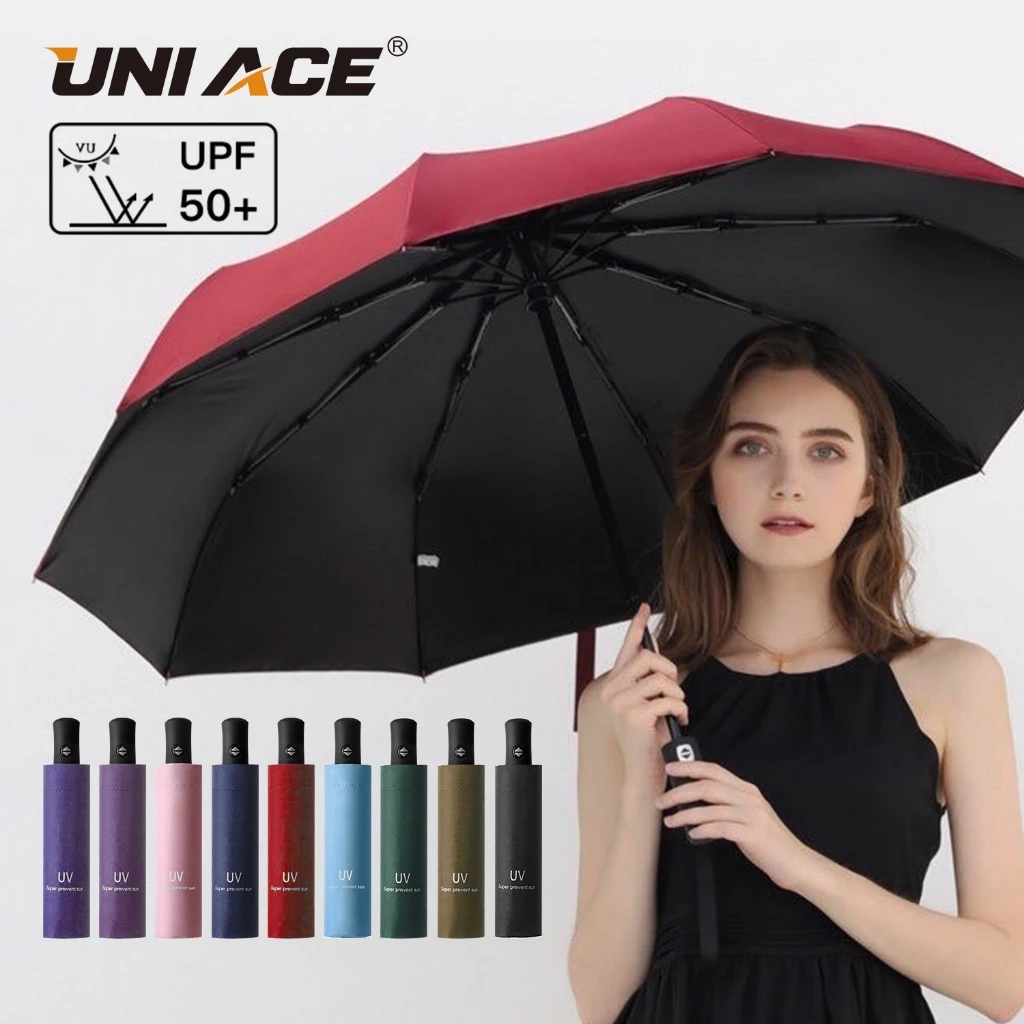 52% OFF UNIACE Outdoor Automatic Umbrella UV Protection Waterproof Windproof Folding Compact Rain Sun Travel