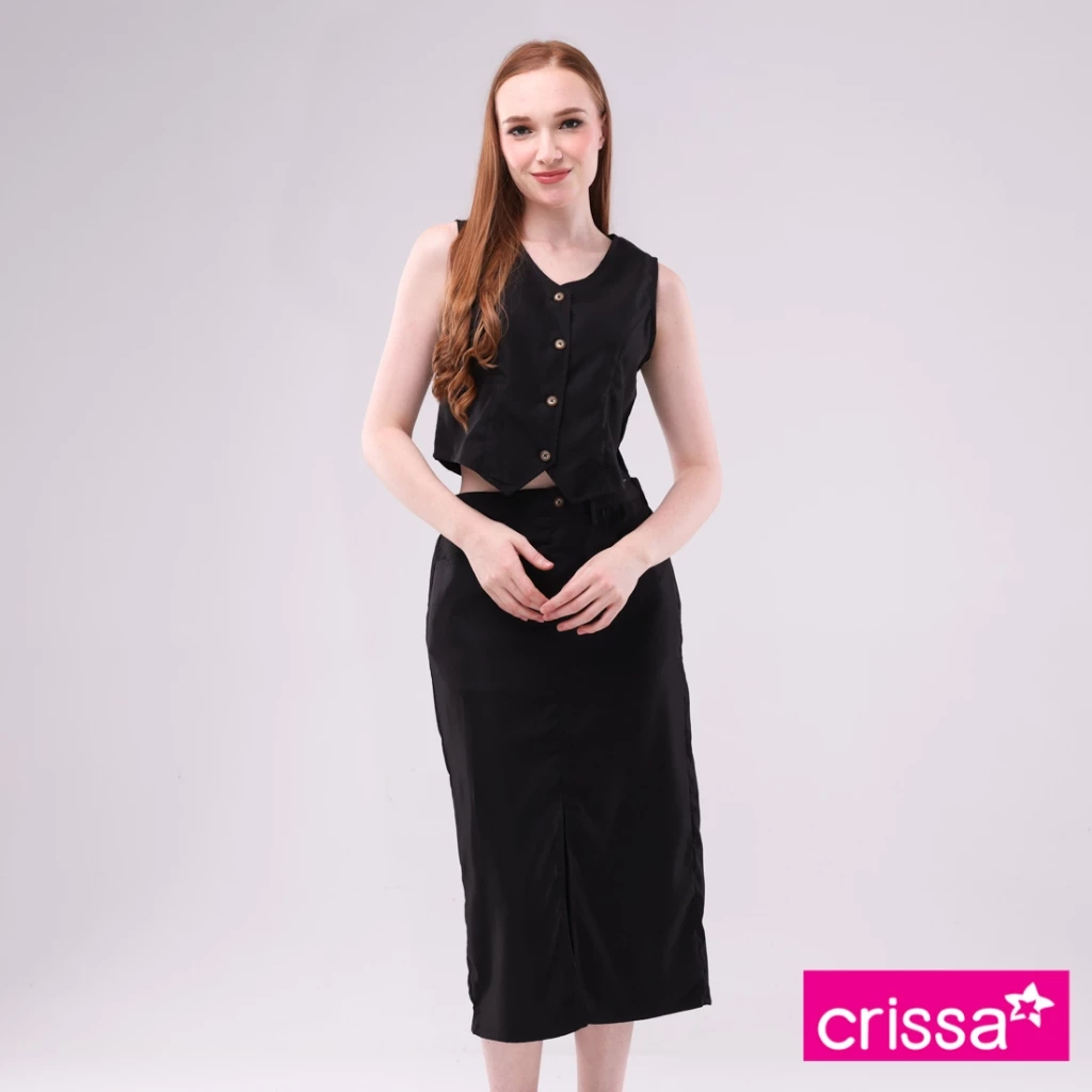 35% OFF Crissa Cotton Twill Sleeveless Vest Terno Skirt CLST25-0002