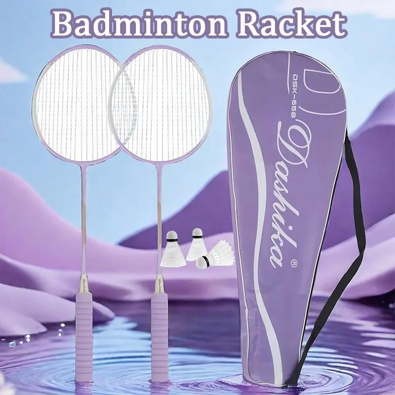 50% OFF【2PCS】Badminton Racket  Set Couple Alloy Split Racket Student Beginner Fitness【COD】