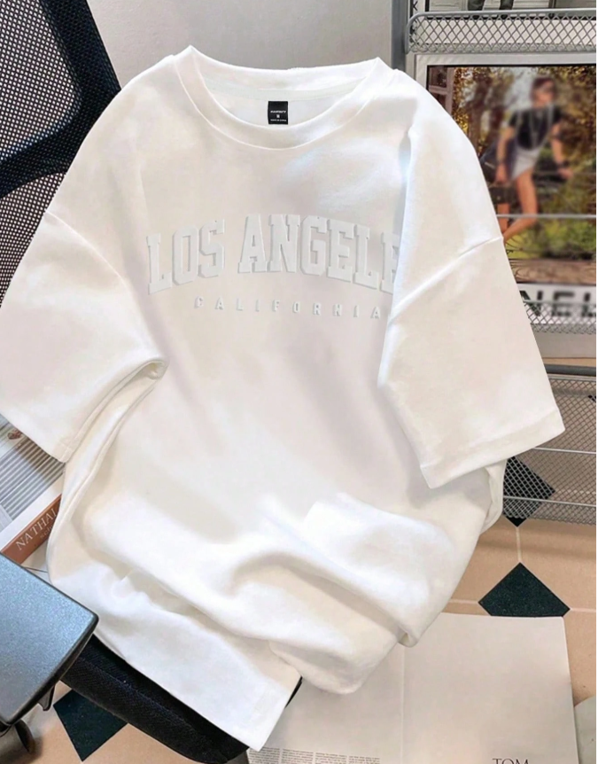 15% OFF Manfinity Joysei Standard Size Men's 3D Embossed English Slogan Graphic T-Shirt