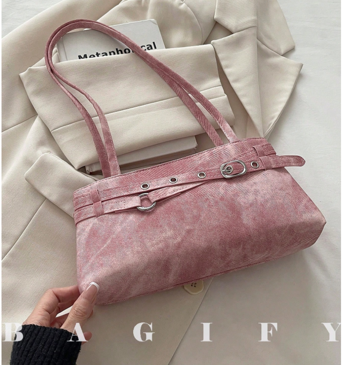 4% OFF New Fashion Belt Decor Handbag Shoulder Bag, Suitable For Parties, Gatherings, Outings, Vacations, Shopping And Daily Use, Can Store Coins, Mobile Phones, Also As Work Bag For White-Collar, College Students And Office Workers, Elegant Women's Bag
