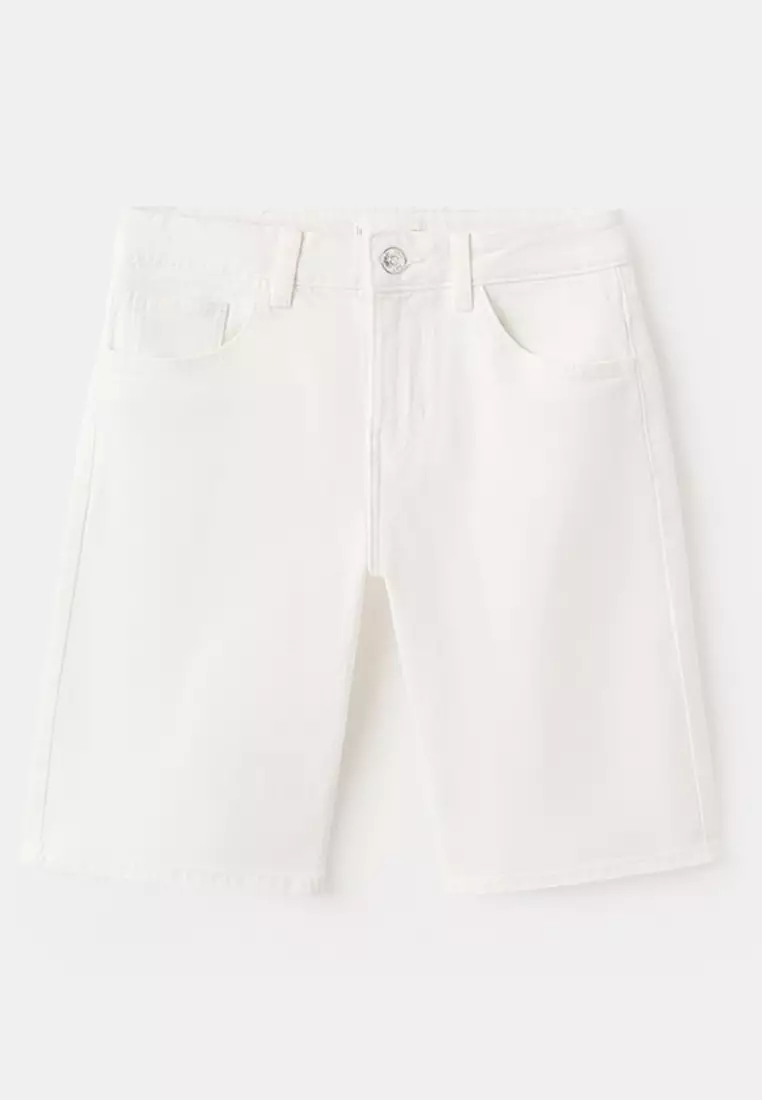 50% OFF Straight-Fit Denim Bermuda Shorts