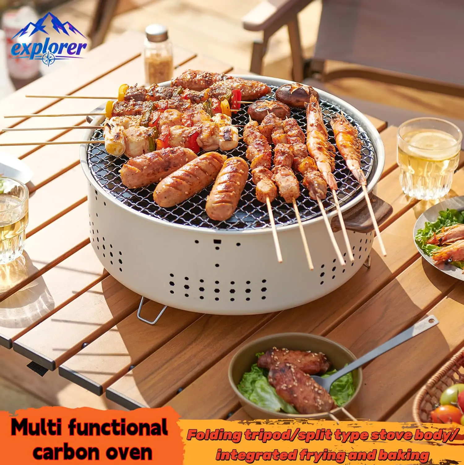 60% OFF Portable barbecue grill - Outdoor camping barbecue stand | Home meat and fish grilling rack | Foldable design, easy to use ihawan stainless grill    griller outdoor grill  samgyup grill pan set