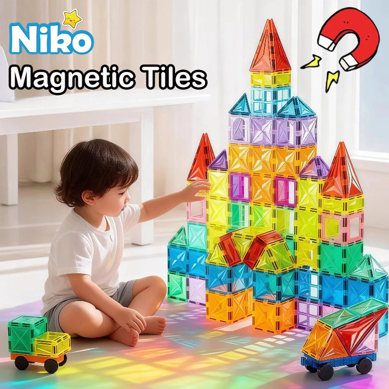 48% OFF NIKO Magnetic Building Blocks Magnetic Tiles Magnetic Stick Toys Big Size Early Educational Toys For Kids Boys Girls Gifts