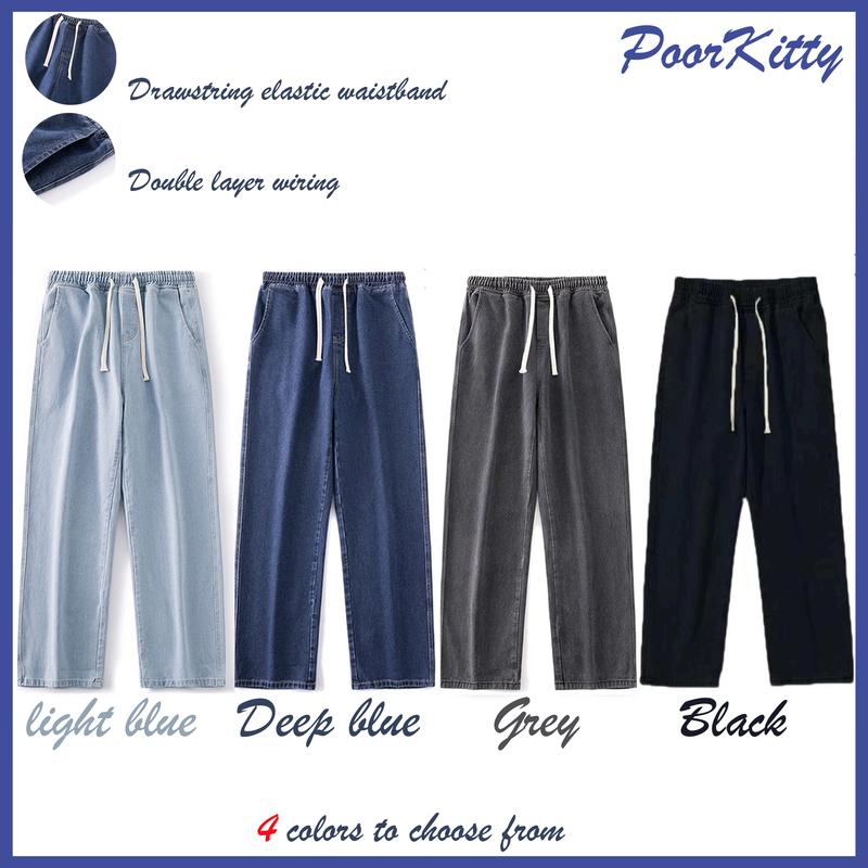 39% OFF PoorKitty Men's Jeans Denim High Street quality strignt cut mens pants korean fashion mens jeans Menswear Casual Denim Streetwear