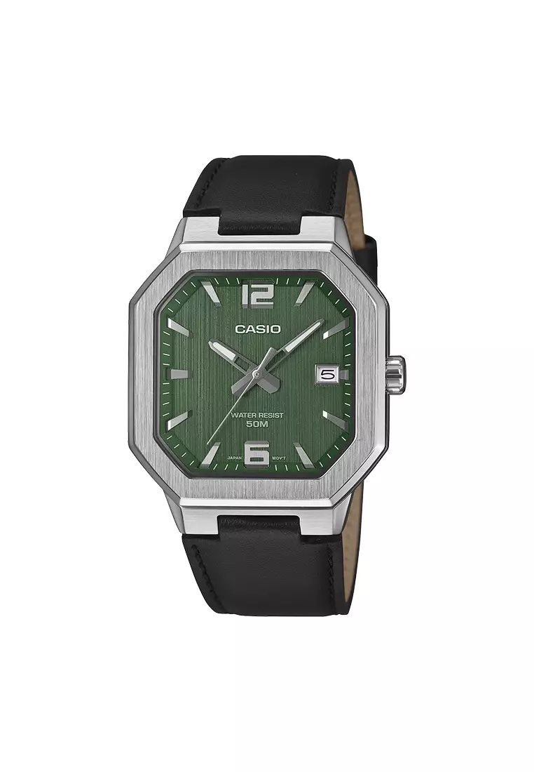 57% OFF  Casio Enticer Black Leather Strap Analog Watch GNY-MTP-B195L-3AVDF