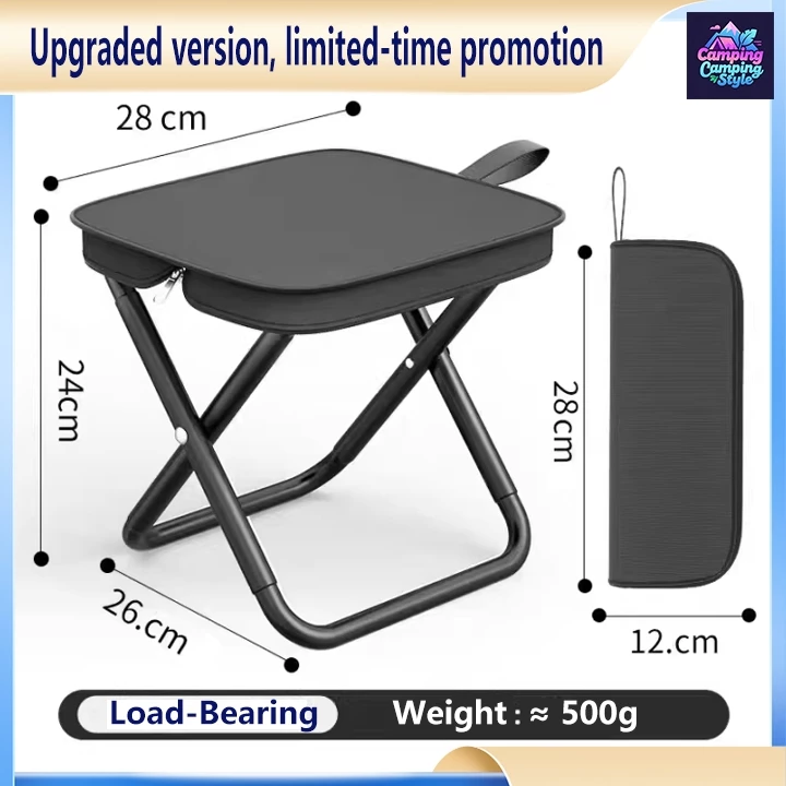 58% OFF Foldable Camping Chair Stool 150kg Portable Outdoor Fishing Beach Hiking Travel Chair with Bag