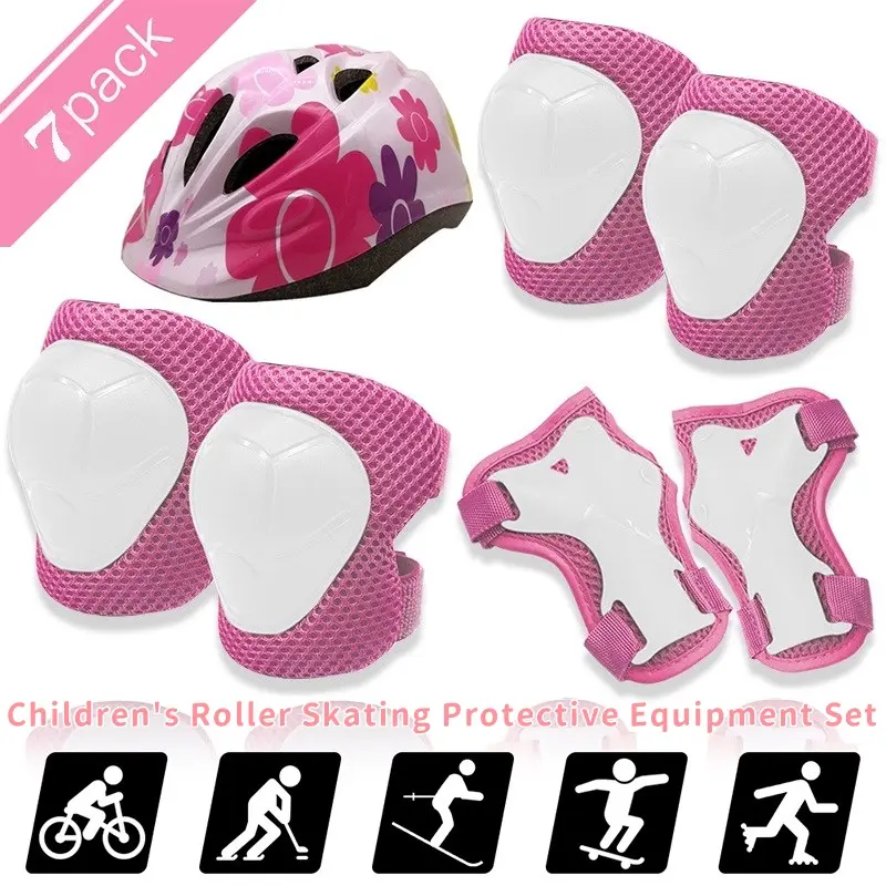 71% OFF Children's knee pad set Complete set of protective equipment for ice skating balance bike Knee and elbow pads with wrist protection for sports protection