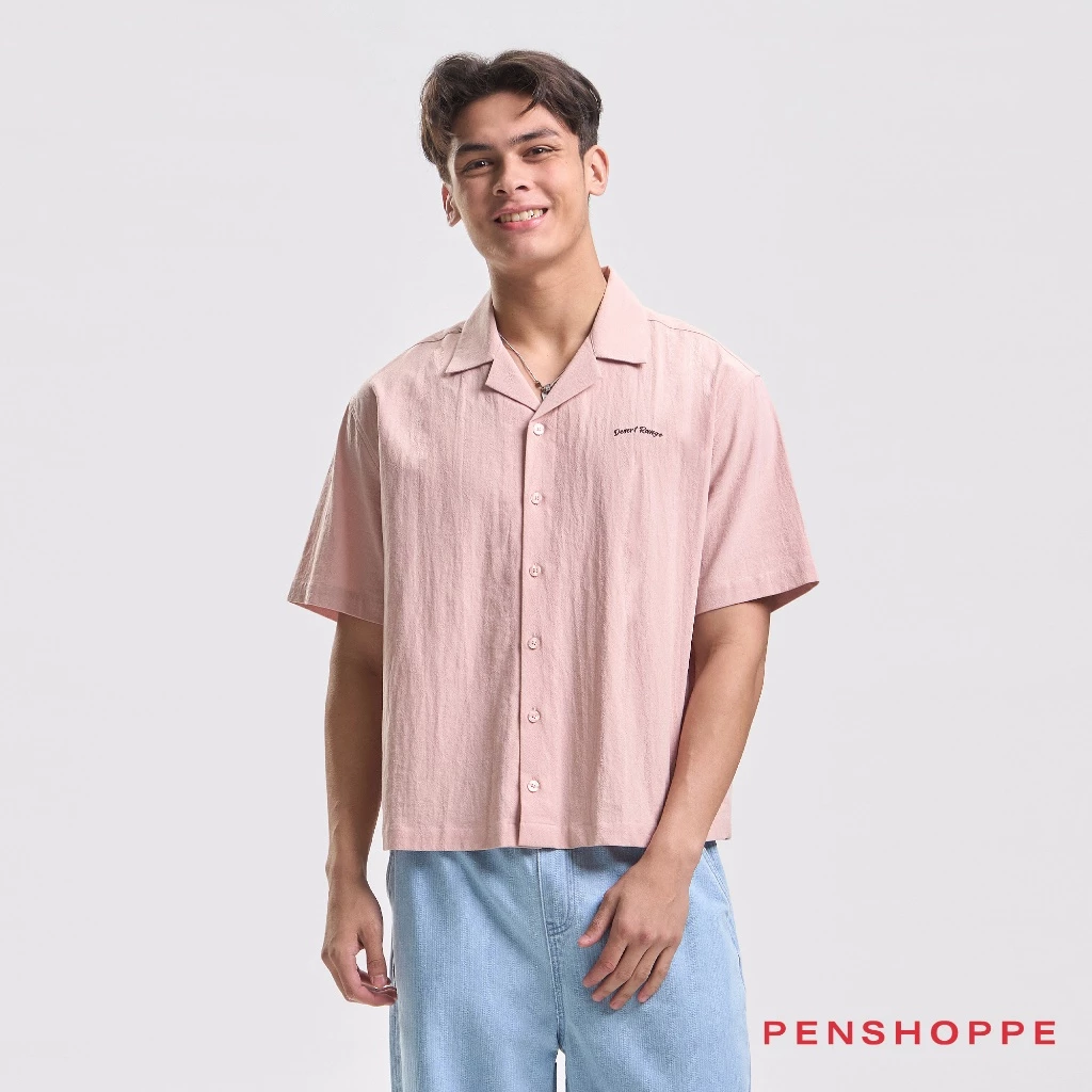 40% OFF Penshoppe Boxy Shirt with Embroidery For Men