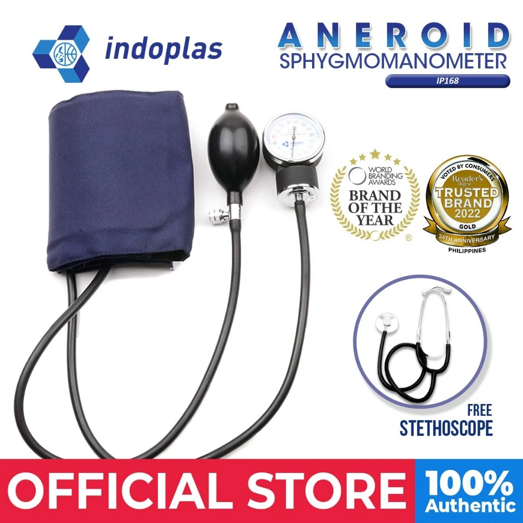 55% OFF Indoplas Aneroid Blood Pressure Sphygmomanometer IP168 With Stethoscope