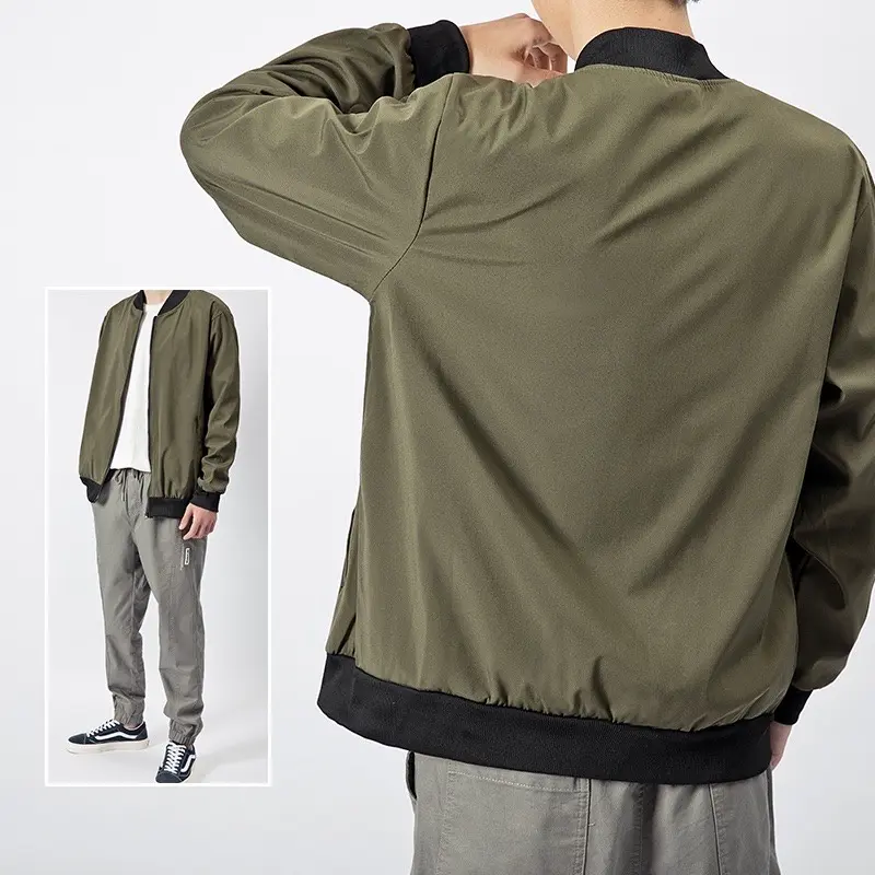 35% OFF Arlo fashion bomber jacket with 2pockets unisex Fabric Jackets casual coats Menswear Clothes womenswear outfit motojacket motocycle plain top korean style