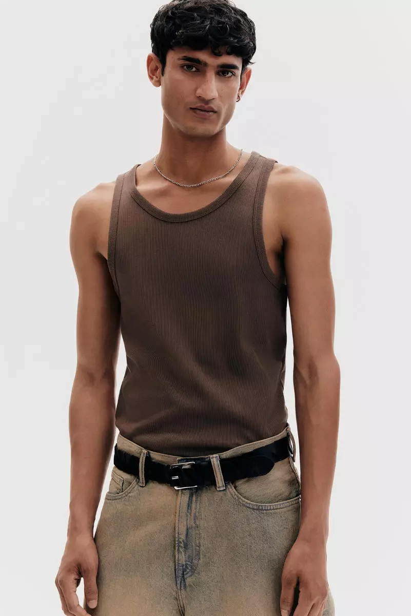 50% OFF Slim Fit Ribbed vest top