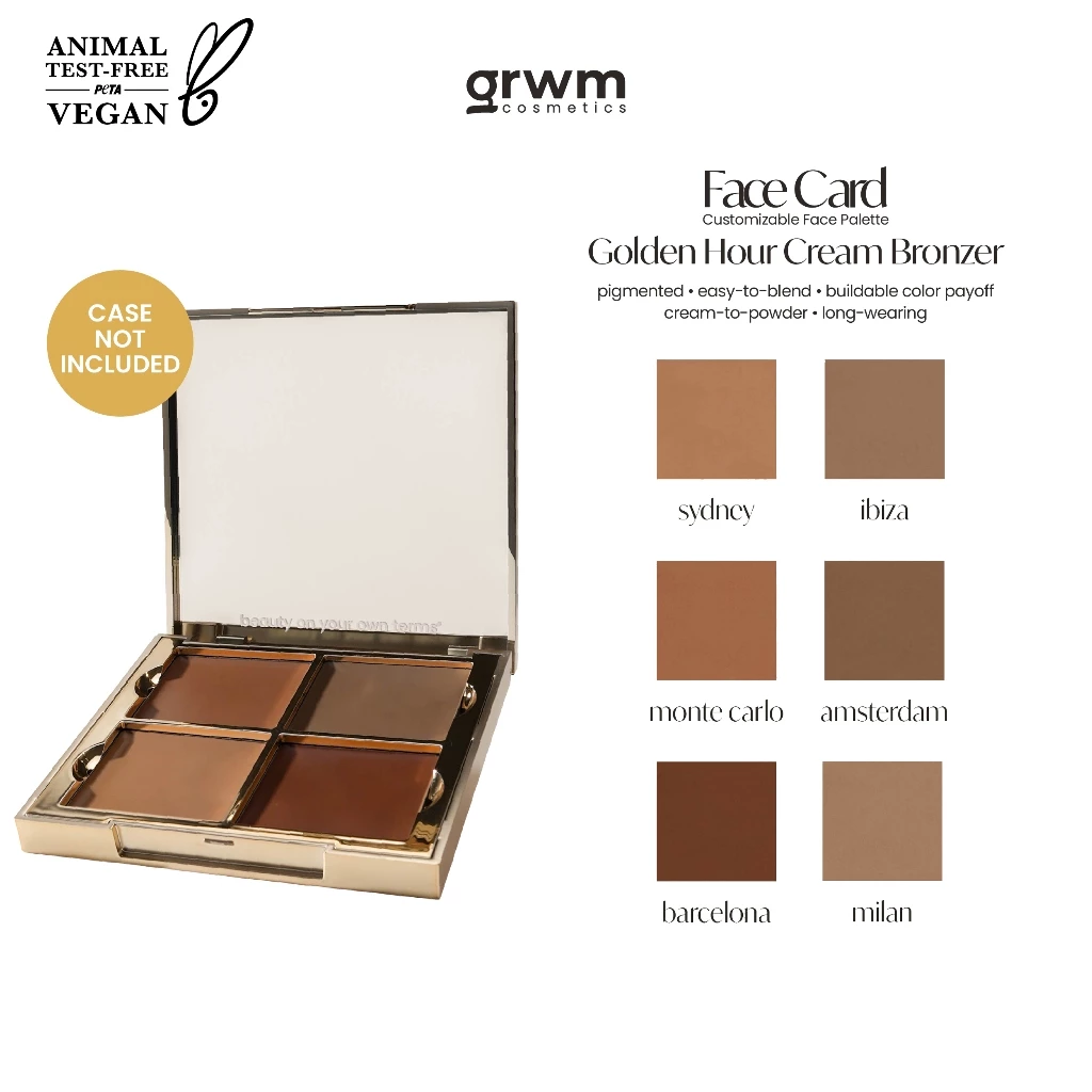 60% OFF GRWM Cosmetics Face Card Golden Hour Cream Bronzer [CASE NOT INCLUDED]