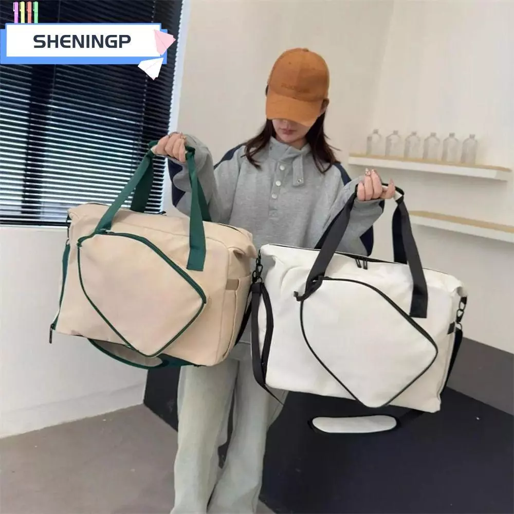 SHENINGP7 Pickleball Paddle Bag, Nylon Waterproof Pickleball Racket Shoulder Bag, Adjustable Strap Large Capacity with Shoe Compartment