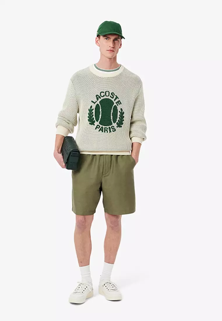40% OFF Lacoste Regular Fit Wool Blend Shorts