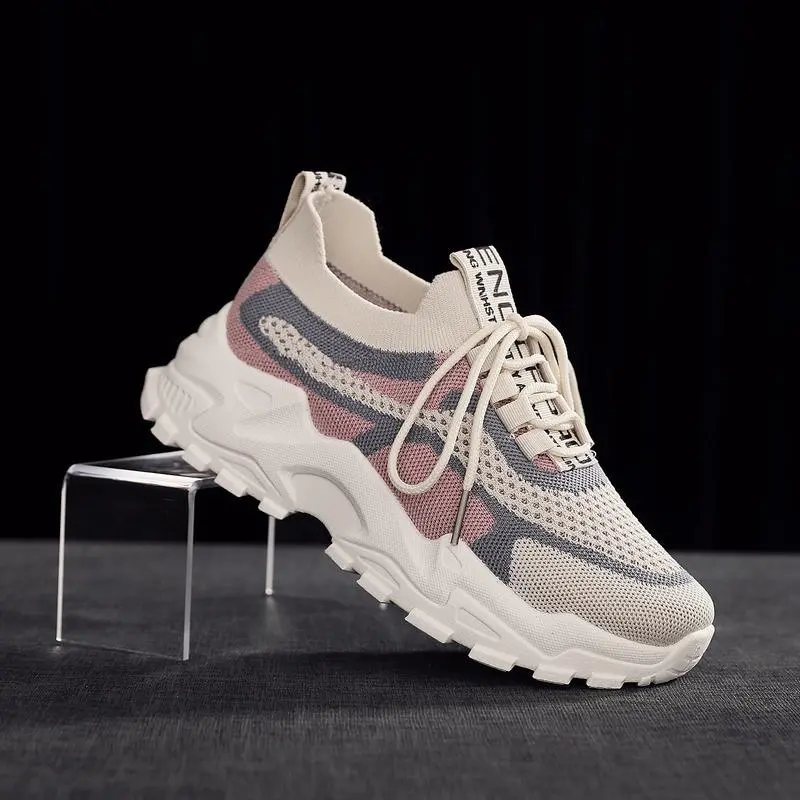69% OFF Trendy Korean Sports Shoes With 6 cm sole Lightweight  Sneakers Breathable mesh Walking Shoes