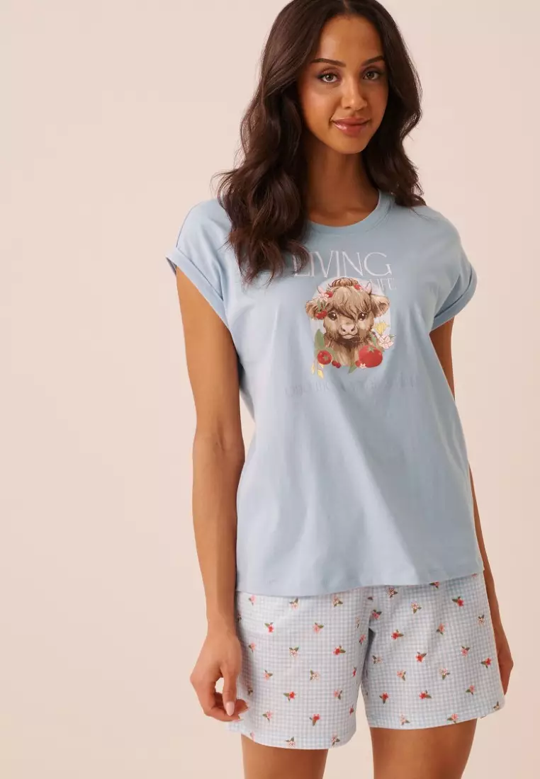 60% OFF Tomato Print Cotton Short Sleeve T-shirt