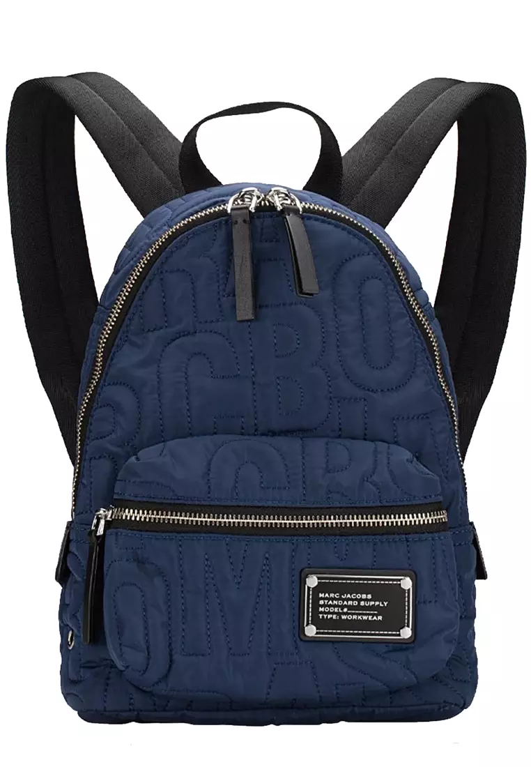 52% OFF Marc Jacobs Nylon Jumbled Logo Workwear Small Backpack Bag in Azure Blue 4S4HBP002H02