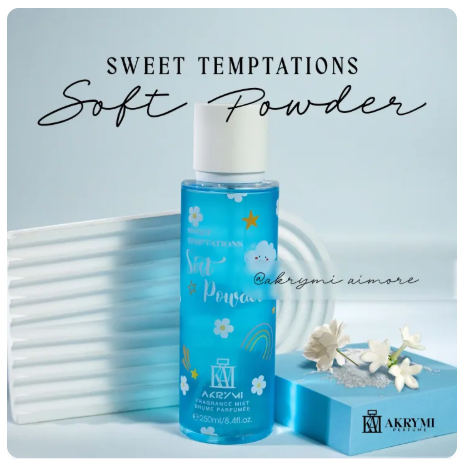 41% OFF AKRYMI Sweet Temptation Soft Powder 250ml Scent Perfume Fragrance Mist Oil based Long Lasting Powdery Eau de Parfum for Unisex