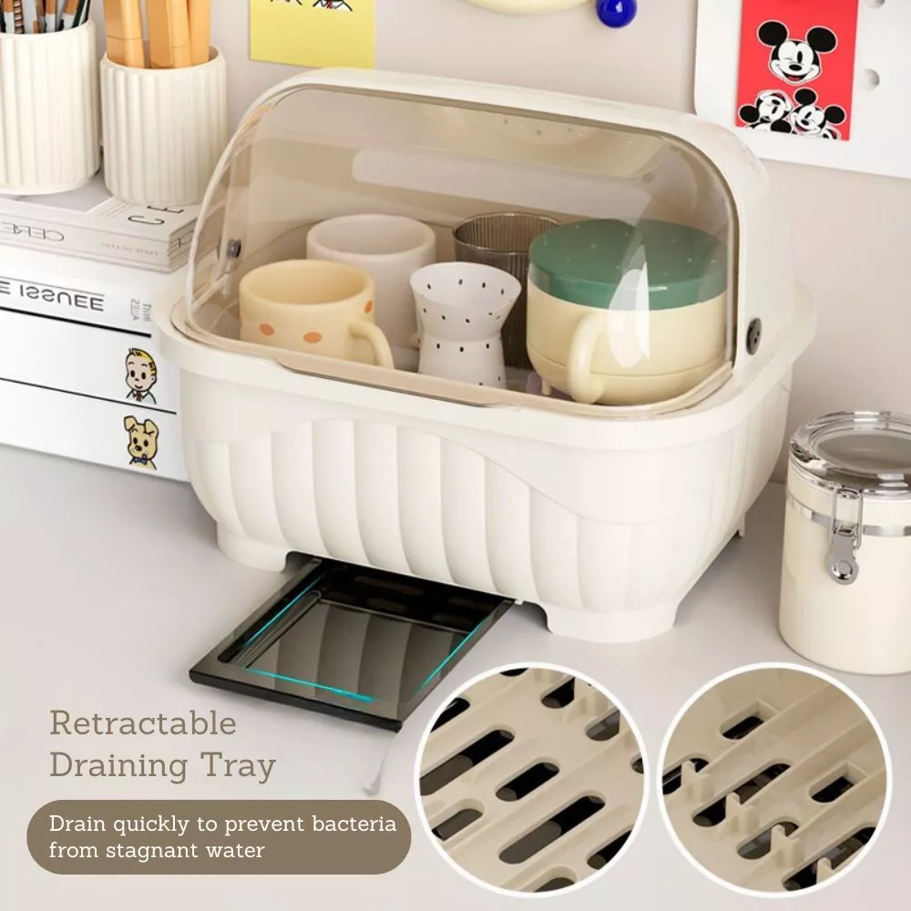 47% OFF LOCAUPIN Aesthetic Covered Dinner Plate Cup Storage Draining Tray Dish Organizer Drying Rack